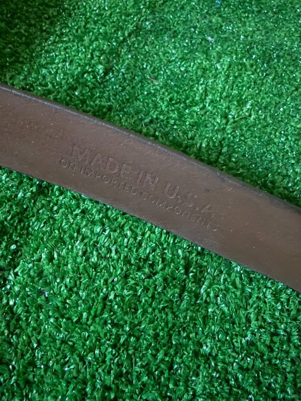 Men's Genuine Leather Basic Belt Square Metal Buckle Made in USA Size 38